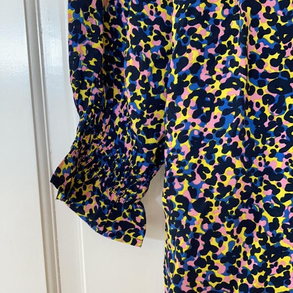 Scotch and soda multicolor print lined ruffled long sleeve short dress Sa XS NWT - Picture 2 of 11